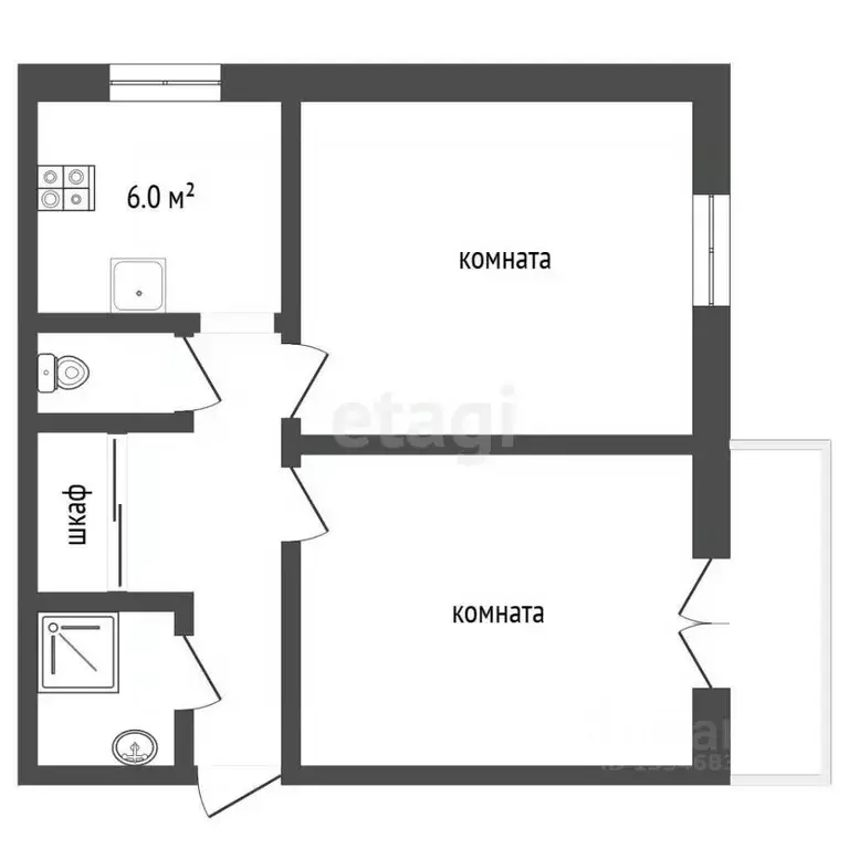 2-к кв. Крым, Ялта ул. Садовая, 25 (49.1 м) - Фото 2