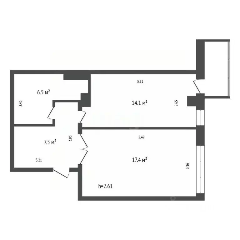 1-к кв. Красноярский край, Красноярск Соколовская ул., 80А (45.5 м) - Фото 2