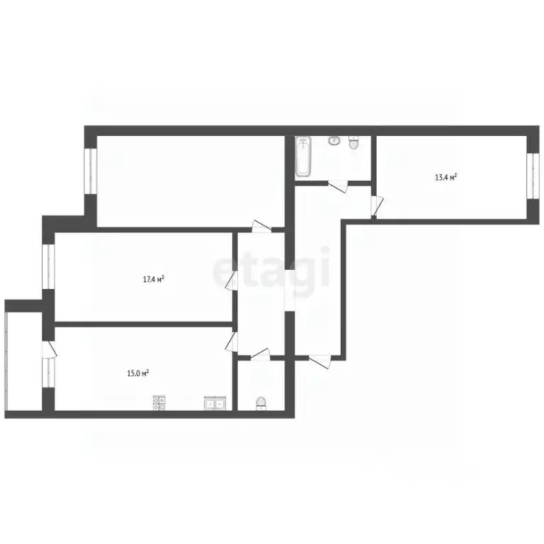 3-к кв. Пермский край, Пермь ул. Бушмакина, 96 (84.0 м) - Фото 1