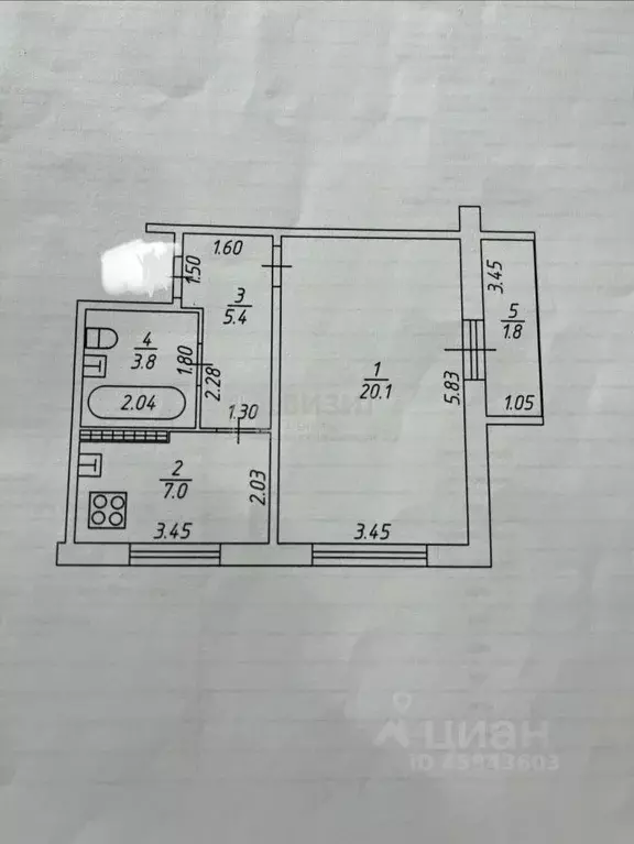 1-к кв. Татарстан, Нижнекамск просп. Химиков, 14 (36.3 м) - Фото 2
