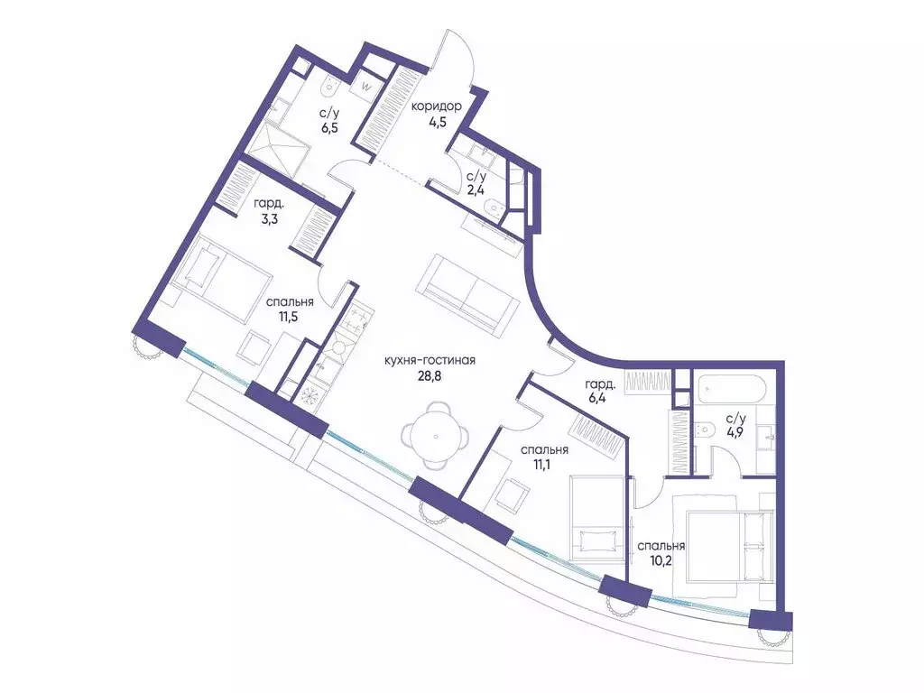 1-комнатная квартира: Москва, жилой комплекс Остров, 7-й квартал ... - Фото 1