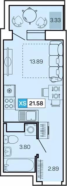 Продаётся квартира-студия, 21.6 м - Фото 0