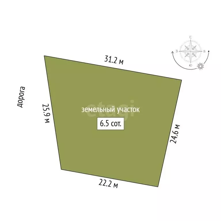 Участок в Мирное, Учительская улица (6.55 м) - Фото 1