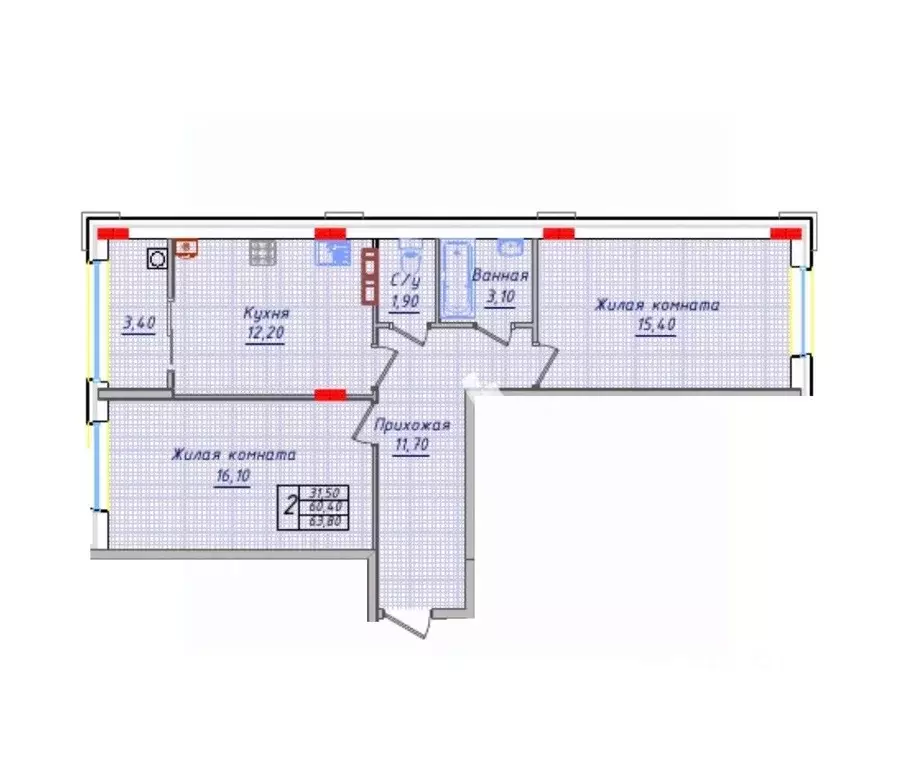2-к кв. Ставропольский край, Невинномысск ул. Имени Героя России ... - Фото 1