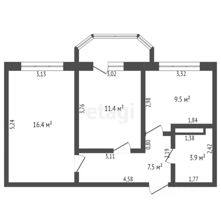 2-к кв. Кемеровская область, Кемерово просп. Притомский, 15к1 (49.0 м) - Фото 2