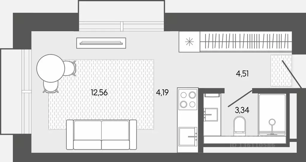 Студия Алтай, Майминский район, пос. Карлушка  (24.6 м) - Фото 1