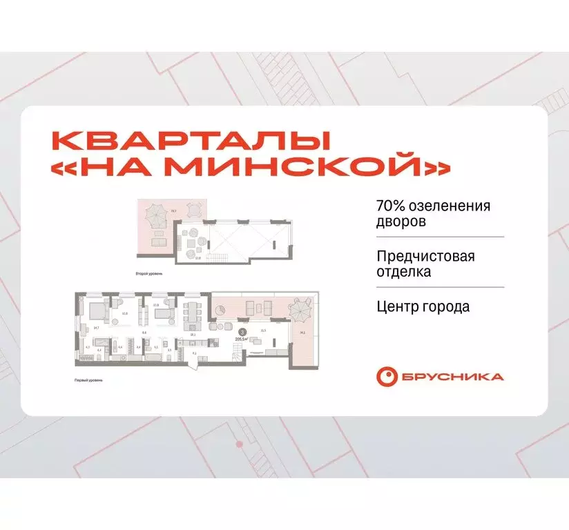 3-комнатная квартира: Тюмень, жилой комплекс На Минской (205.52 м) - Фото 0