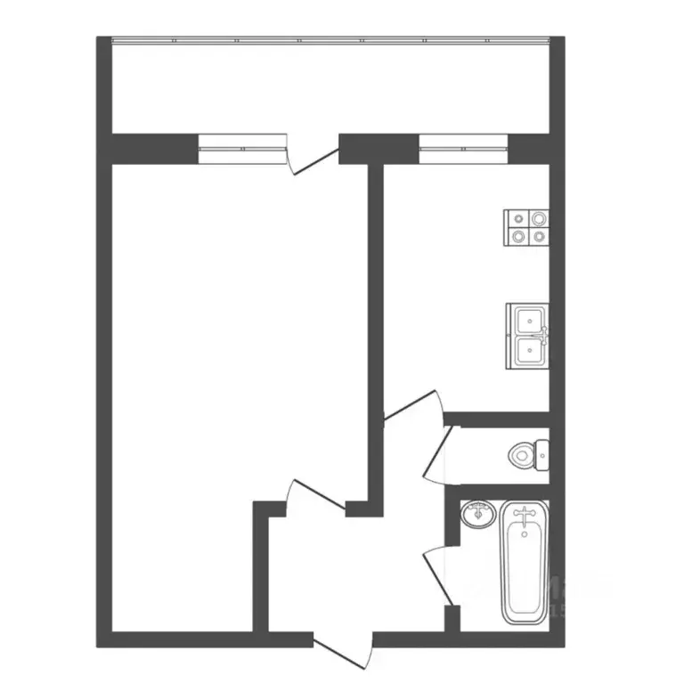 1-к кв. Тюменская область, Тюмень Харьковская ул., 48 (35.0 м) - Фото 1