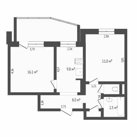 2-комнатная квартира: Улан-Удэ, Ключевская улица, 72 (48 м) - Фото 0