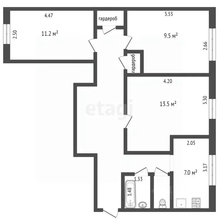 3-к кв. Москва ул. Маршала Федоренко, 14К4 (63.2 м) - Фото 1