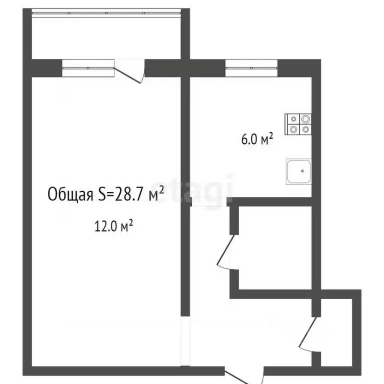 1-к кв. Брянская область, Карачев ул. Карла Либкнехта, 31 (28.7 м) - Фото 2