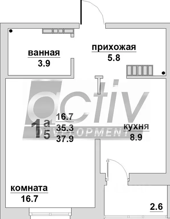 1-к кв. Свердловская область, Березовский Восточная ул., 11 (36.3 м) - Фото 2