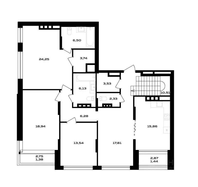 3-к кв. Воронежская область, Воронеж ул. Ольминского, 4 (131.22 м) - Фото 1