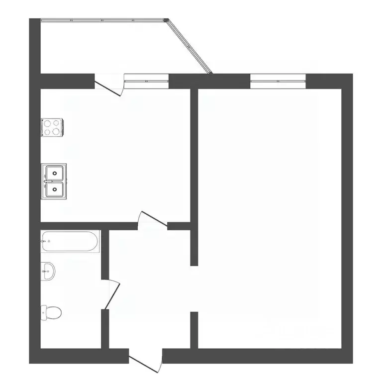 1-к кв. Тюменская область, Тюмень ул. Максима Горького, 83 (43.8 м) - Фото 2