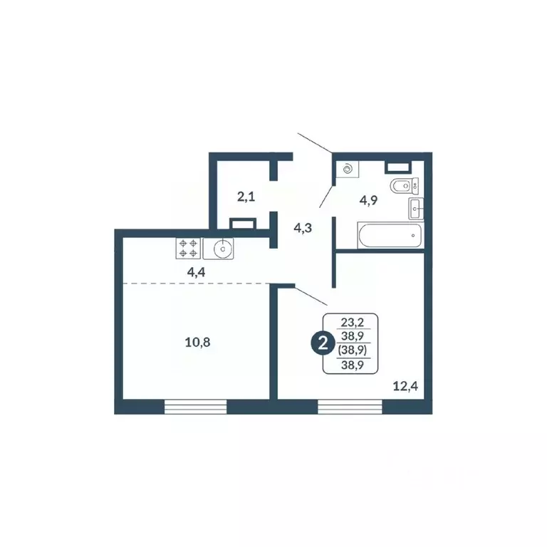 2-к кв. Кировская область, Киров Скандинавия жилой комплекс (38.9 м) - Фото 1