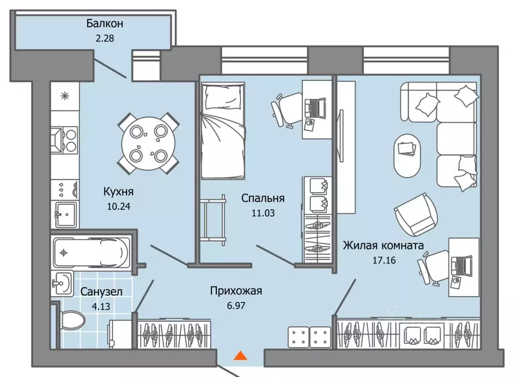 2-к кв. Пермский край, Пермь ул. Дзержинского, 35А (50.0 м) - Фото 2