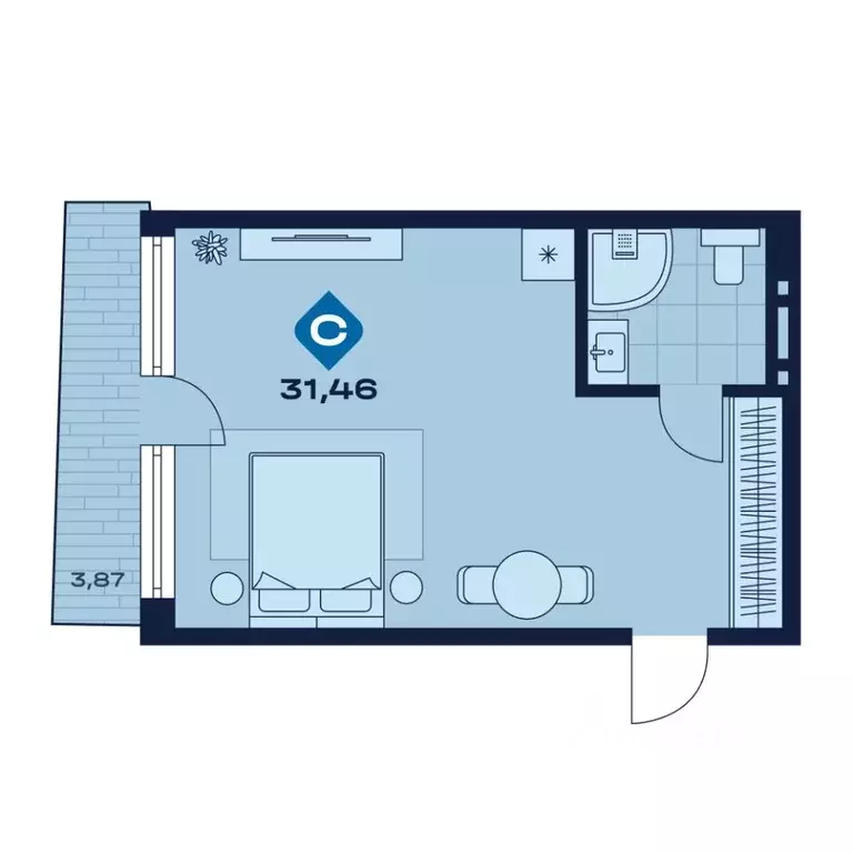 1-к кв. Свердловская область, Сысерть апарт-отель Панорама тер.,  ... - Фото 1