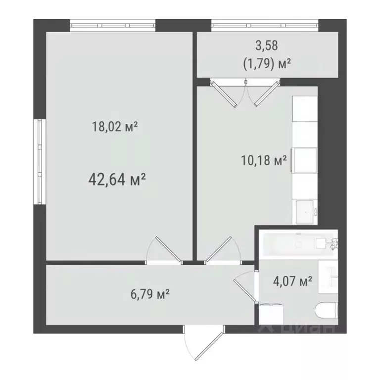 1-к кв. Сахалинская область, Южно-Сахалинск Хомутово п/р,  (40.85 м) - Фото 0