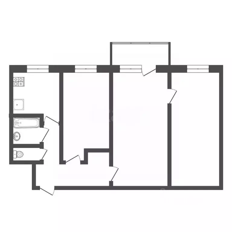 3-к кв. Тульская область, Тула ул. Халтурина, 6 (55.0 м) - Фото 0