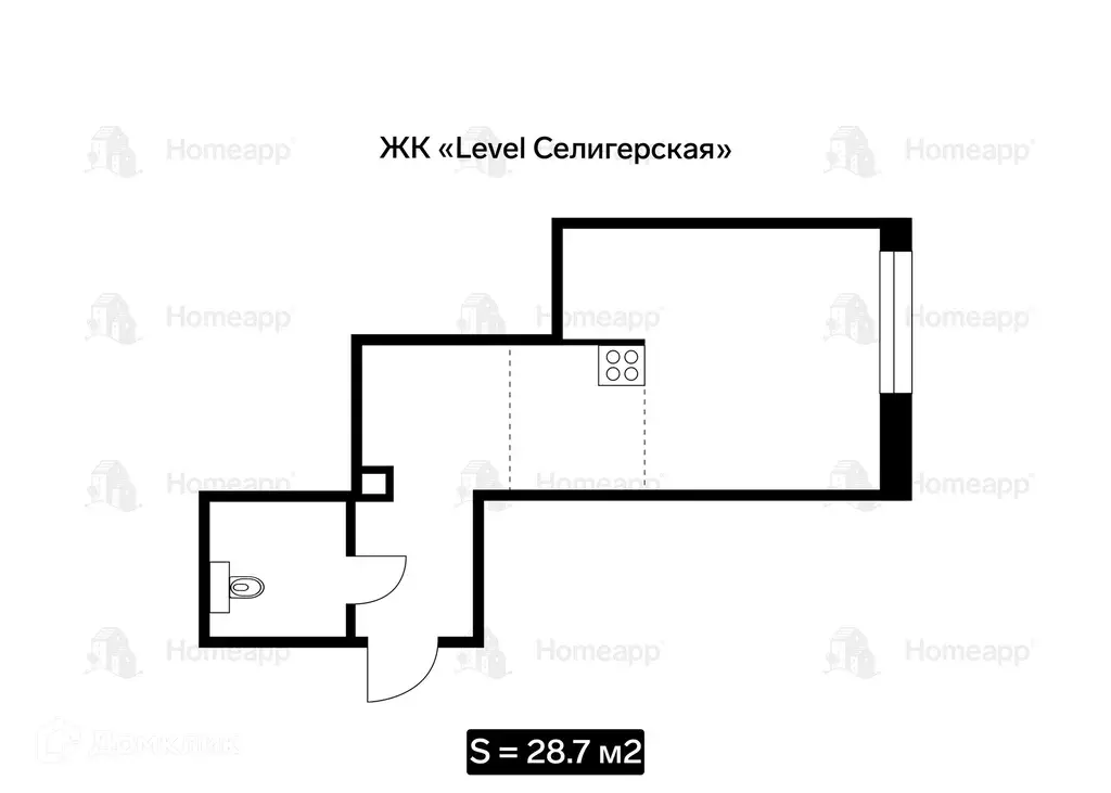 Продаётся квартира-студия, 28.7 м - Фото 1