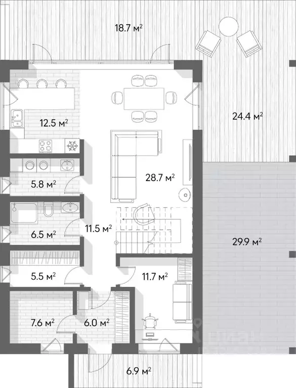 Коттедж в Ленинградская область, Выборгский район, Первомайское с/пос, ... - Фото 2