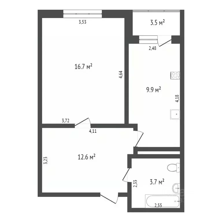 1-к кв. Тюменская область, Тюмень Широтная ул., 189к1 (44.0 м) - Фото 1