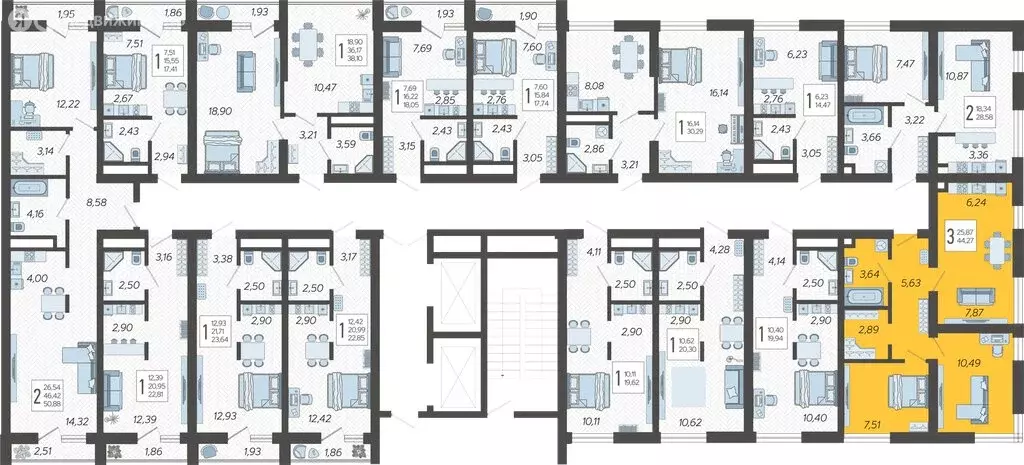 3-комнатная квартира: Сочи, микрорайон Бытха, Ясногорская улица, 13 ... - Фото 1