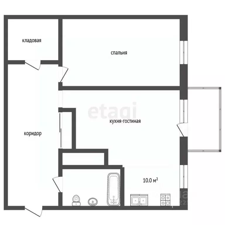 2-к кв. Вологодская область, Вологда ул. Солодунова, 60 (38.0 м) - Фото 2