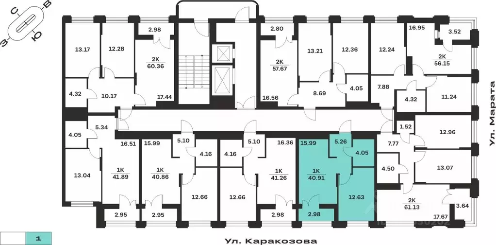 1-к кв. Тульская область, Тула ул. Каракозова (40.91 м) - Фото 1