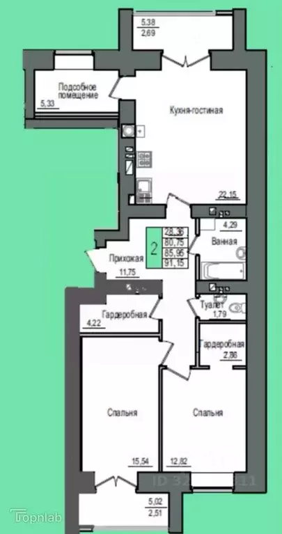 3-к кв. Марий Эл, Йошкар-Ола бул. Ураева, 6Б (96.0 м) - Фото 1