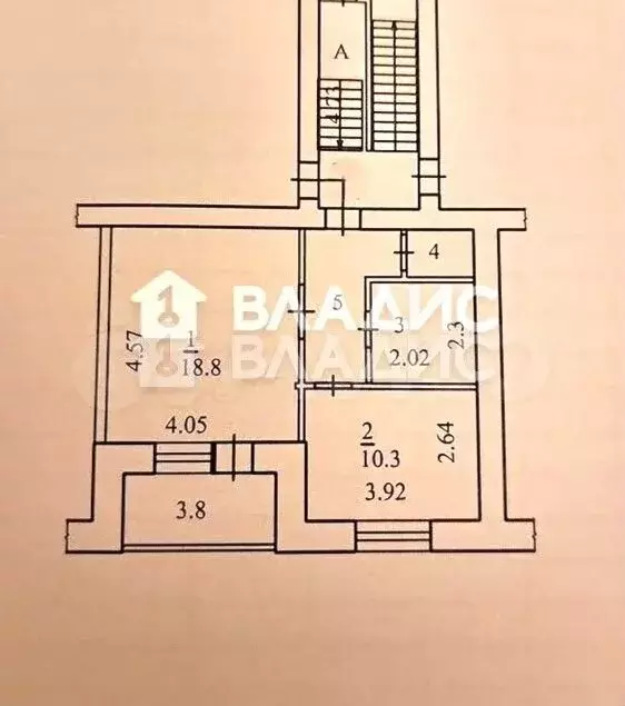 1-к. квартира, 40,4 м, 1/4 эт. - Фото 0