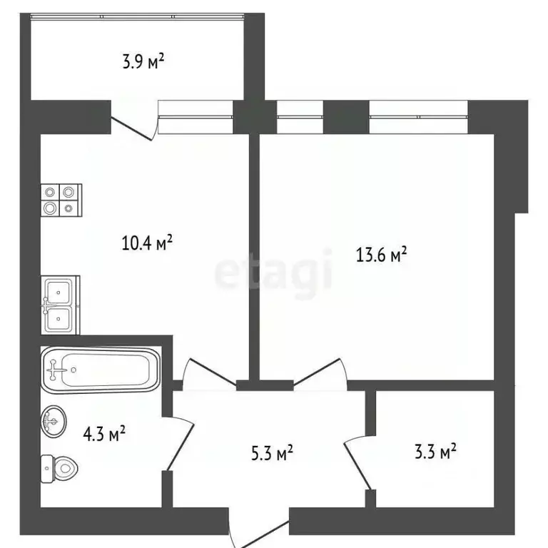 1-к кв. Тюменская область, Тюмень ул. 50 лет Октября, 75к4 (37.3 м) - Фото 1