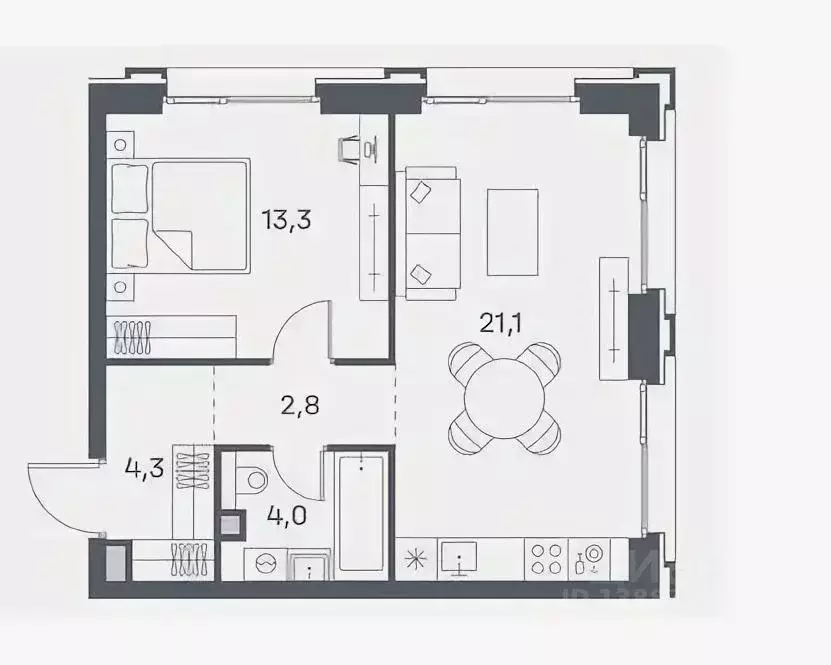 1-к кв. Москва Малахитовая ул., 17 (43.0 м) - Фото 2
