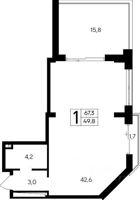 1-к кв. Крым, Евпатория Курортный кв-л,  (67.3 м) - Фото 1