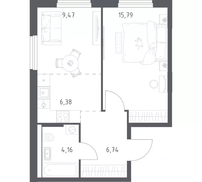 1-к кв. Башкортостан, Уфа ул. Минигали Губайдуллина, 8к9 (42.54 м) - Фото 1