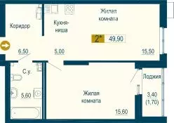 2-комнатная квартира: Екатеринбург, улица Сварщиков (51.6 м) - Фото 1