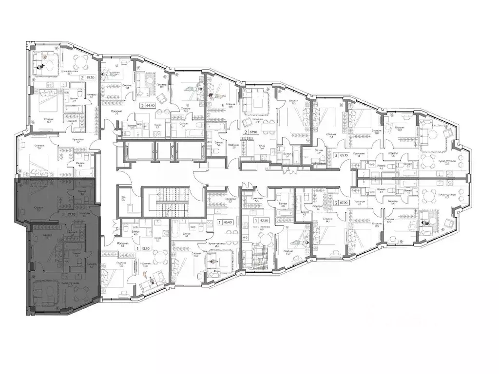 2-к кв. Москва Дрим Рива жилой комплекс (79.7 м) - Фото 2