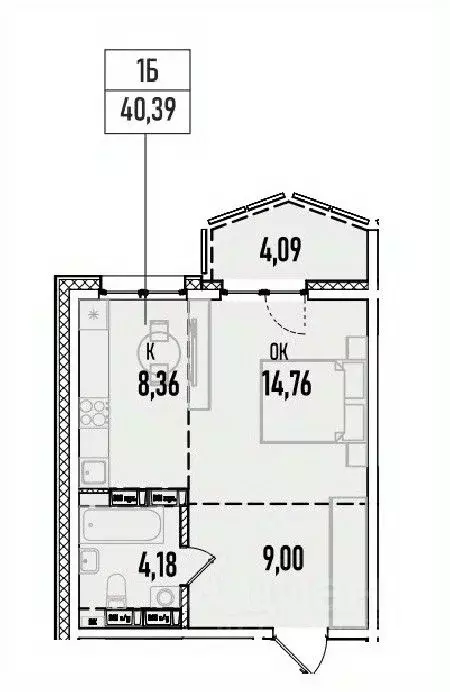 1-к кв. Иркутская область, Иркутск Донская ул., 5А (40.39 м) - Фото 0