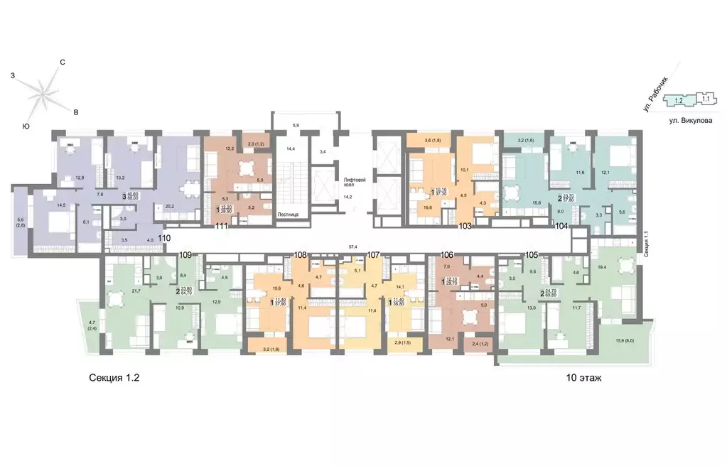 1-к кв. Свердловская область, Екатеринбург ул. Семена Лагоды, 80 (28.9 ... - Фото 2