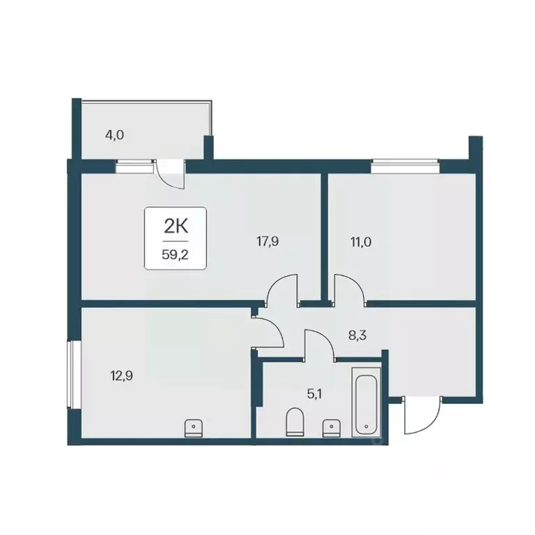 2-к кв. Новосибирская область, Новосибирск Кедровая ул., 80/3 (59.2 м) - Фото 0