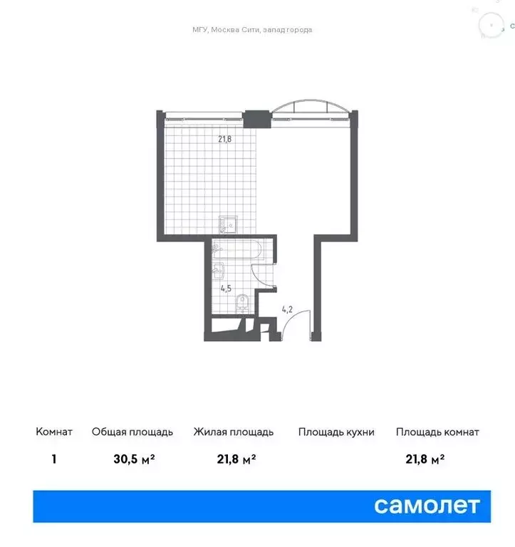 Квартира-студия: Москва, Новоданиловская набережная, 8к2 (30.1 м) - Фото 0