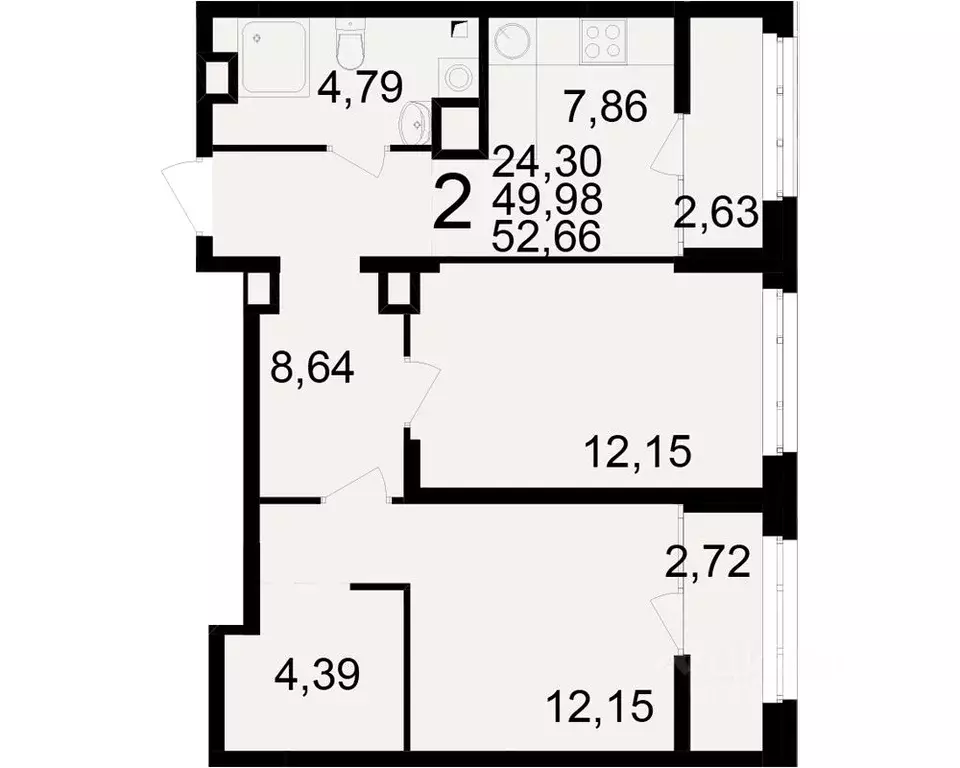 2-к кв. Рязанская область, Рязань Аура жилой комплекс (49.98 м) - Фото 1