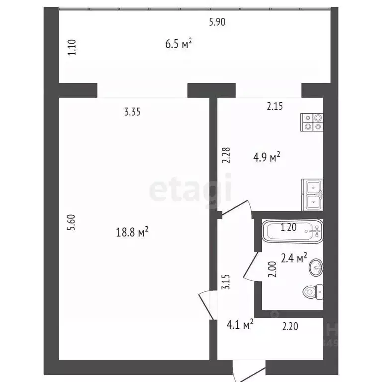 1-к кв. Краснодарский край, Геленджик Северный мкр, 12 (30.2 м) - Фото 2