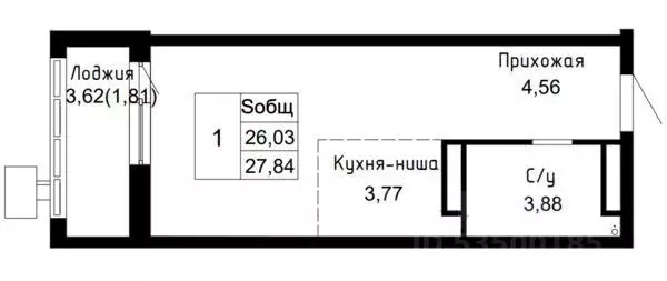 1-к кв. Приморский край, Артем  (27.84 м) - Фото 1