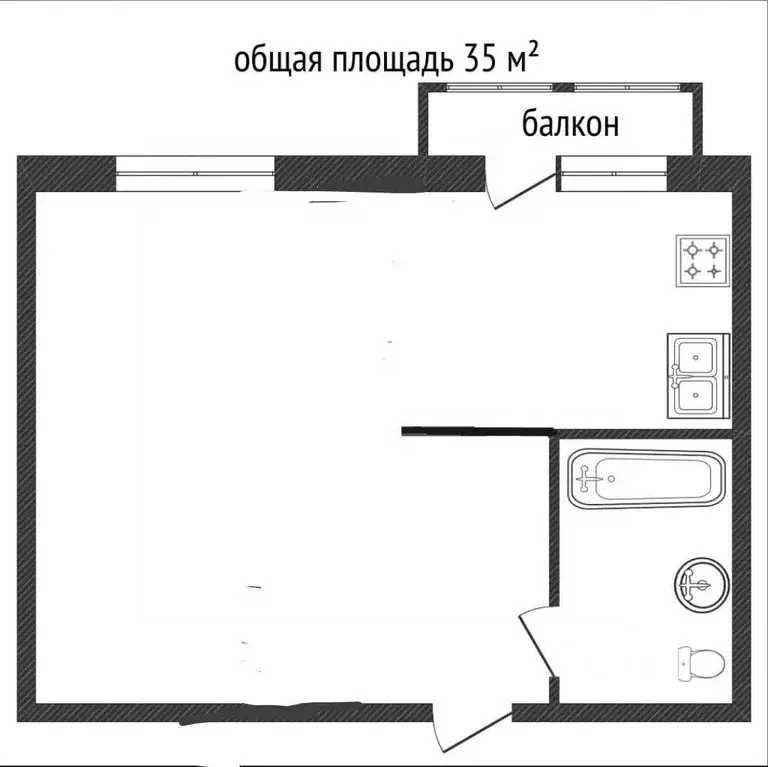 1-к кв. Костромская область, Кострома Профсоюзная ул., 17а (35.6 м) - Фото 2