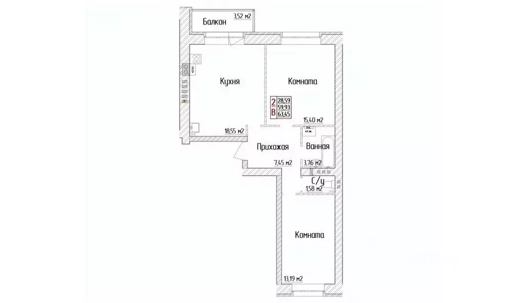 2-к кв. Ярославская область, Ярославский муниципальный округ, пос. ... - Фото 0