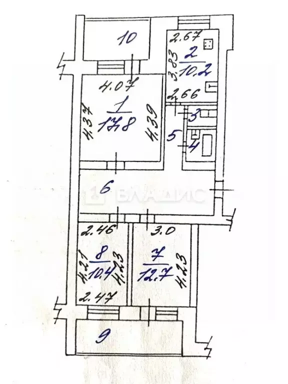 3-к кв. Белгородская область, Белгород просп. Ватутина, 1а (81.0 м) - Фото 2