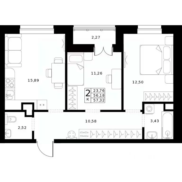 2-к кв. Нижегородская область, Нижний Новгород Ленгородок мкр, Мед ... - Фото 1