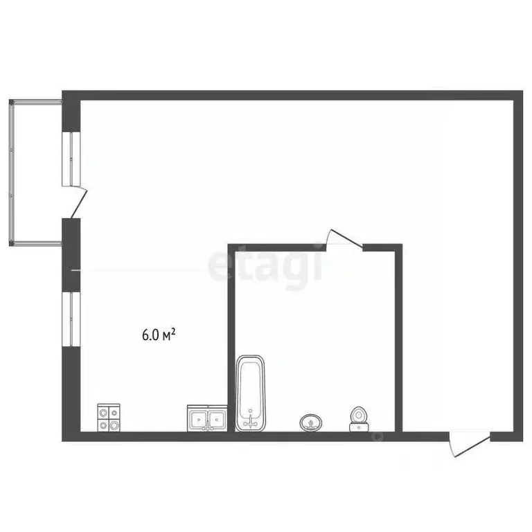 1-к кв. Омская область, Омск ул. 5-я Кордная, 26 (30.6 м) - Фото 1
