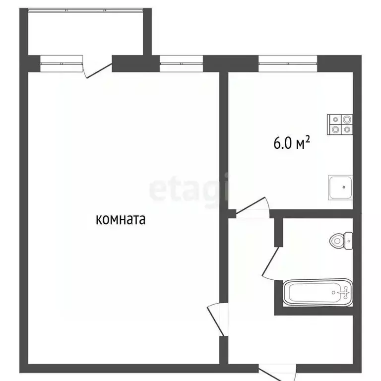 1-к кв. Челябинская область, Миасс ул. Победы, 31 (30.5 м) - Фото 1